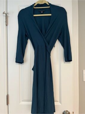 Banana Republic Teal Stretch Wrap Dress